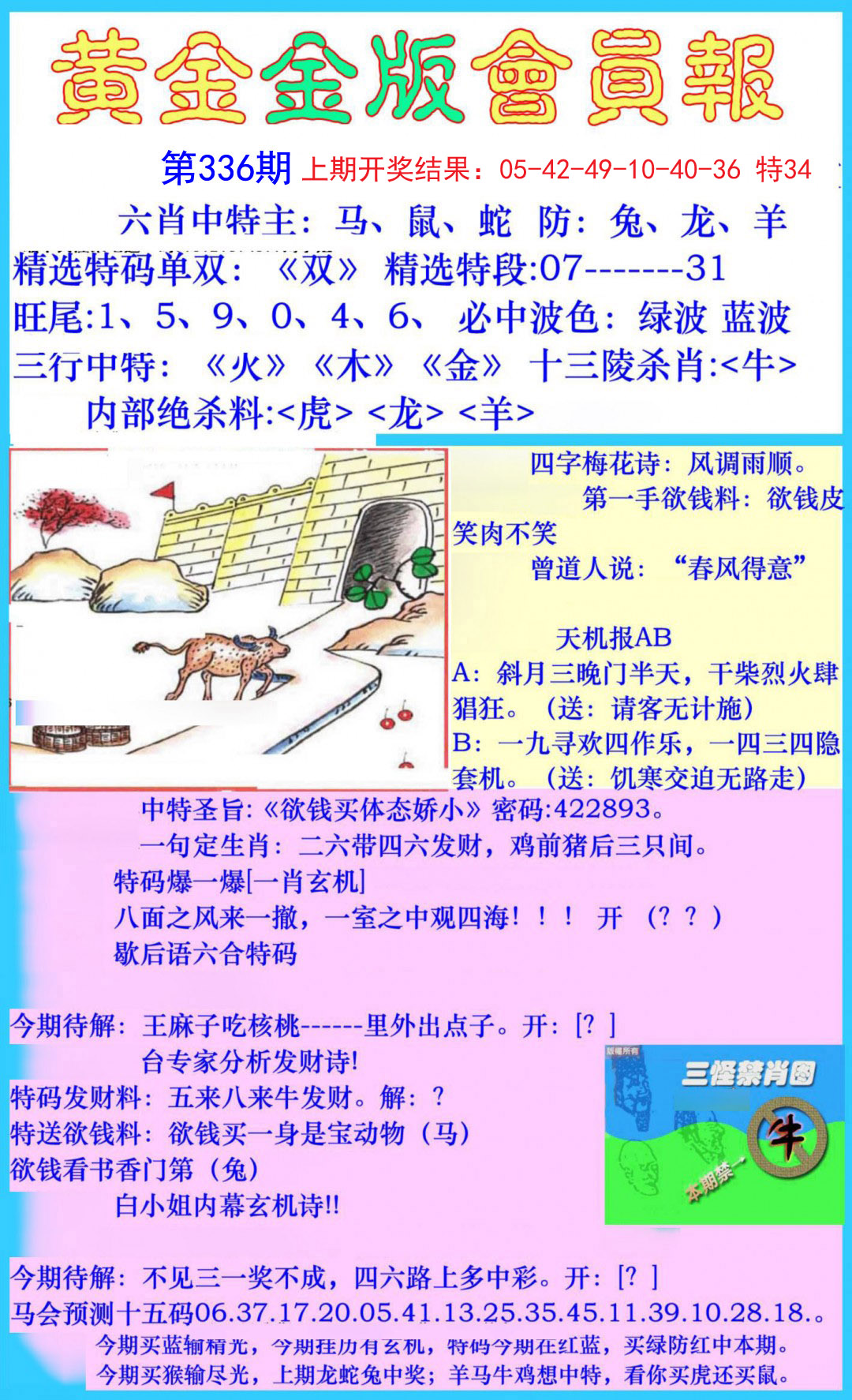 2024336期黄金金版会员报