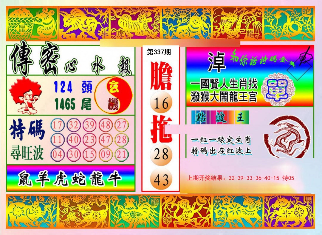 2024337期传密心水报