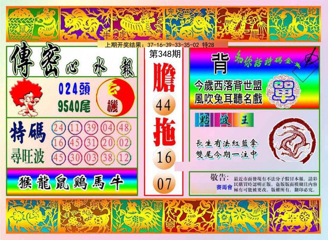 2024348期传密心水报