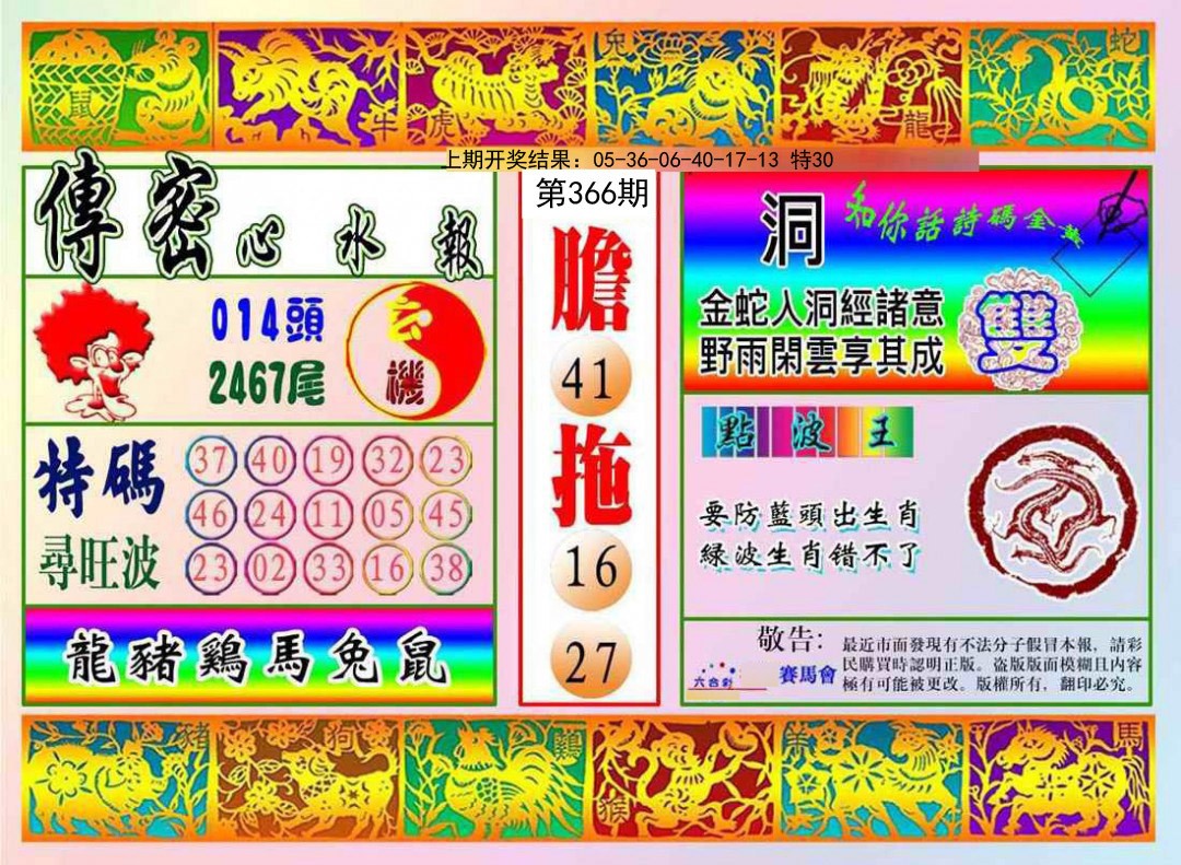 2024366期传密心水报