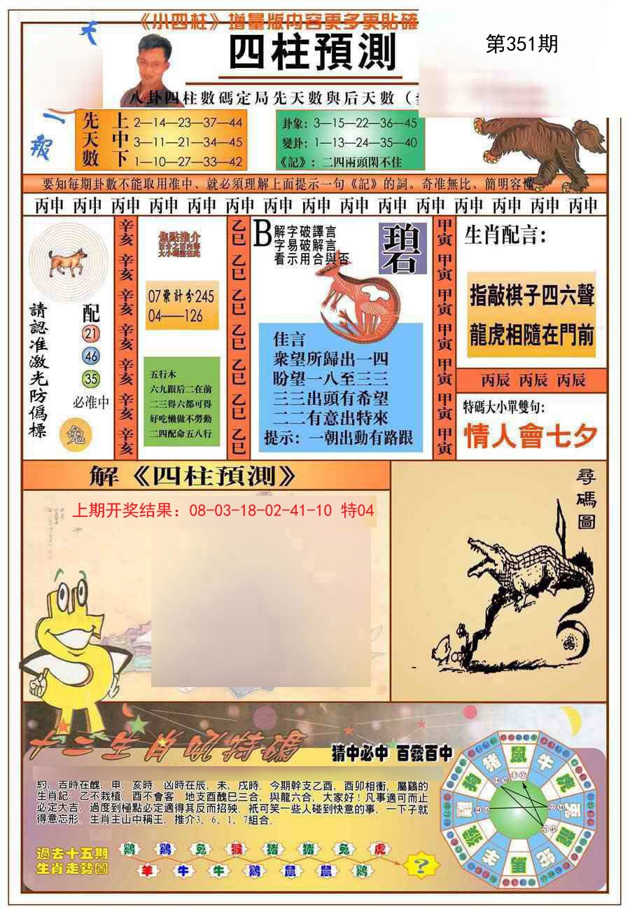 2024351期(新版)四柱预测A