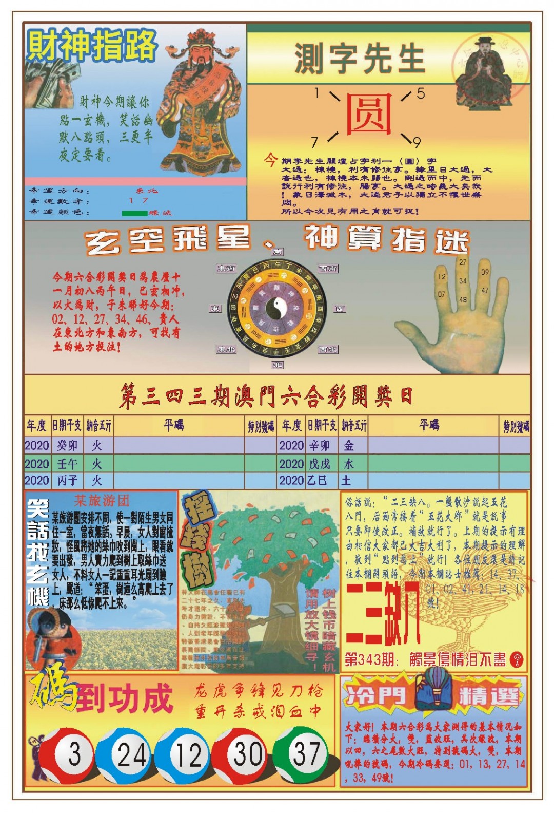 2024343期(新版)四柱预测B