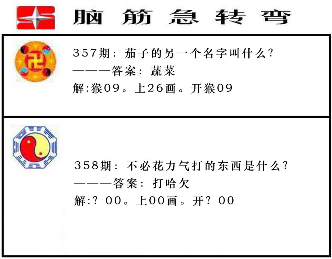 2024358期脑筋急转弯