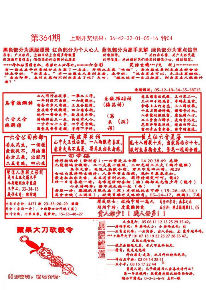 2024364期大刀彩霸王B