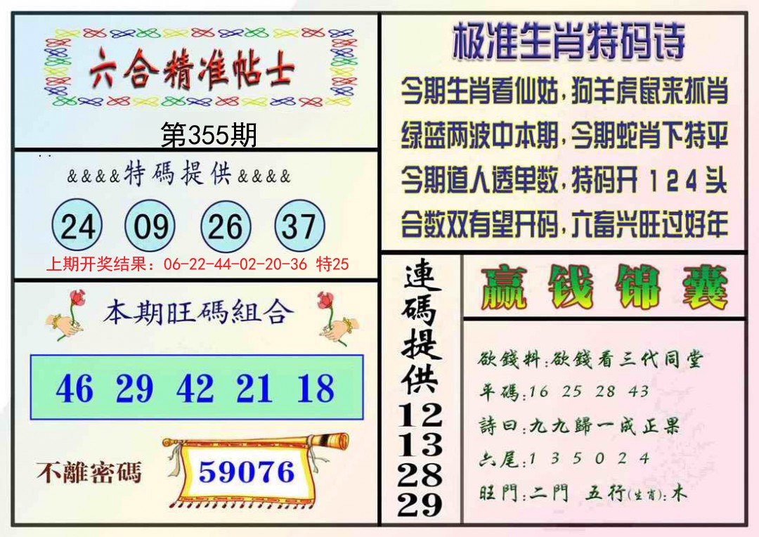 2024355期精准贴士