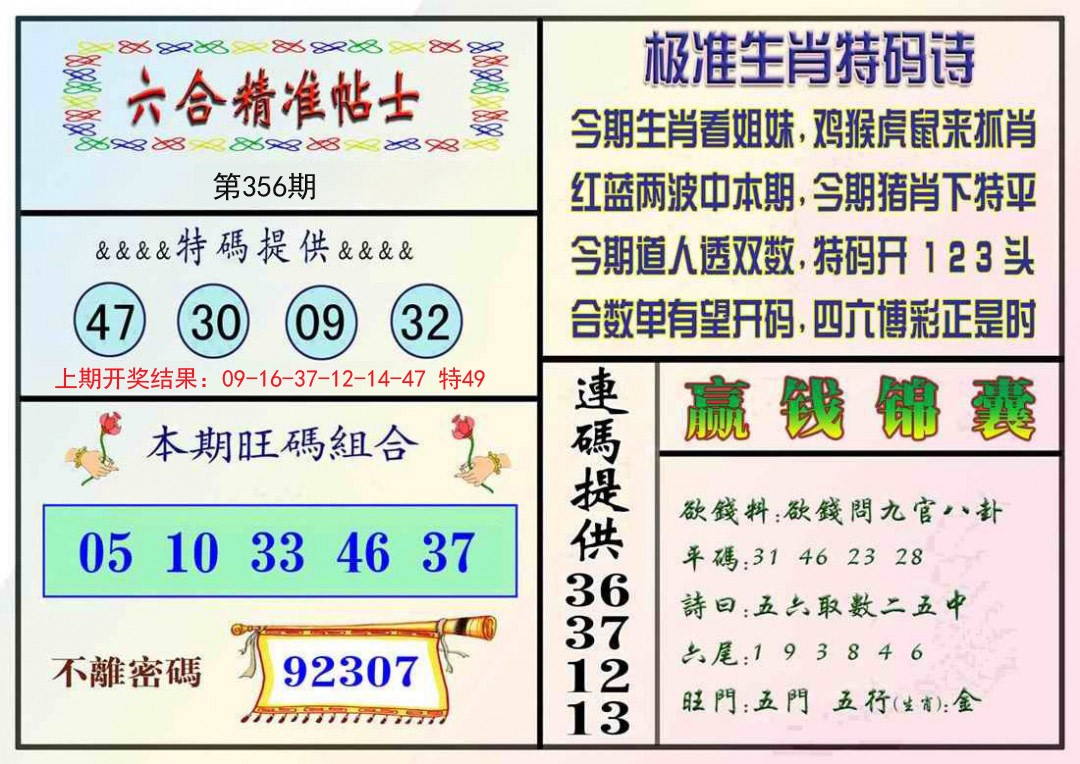 2024356期精准贴士