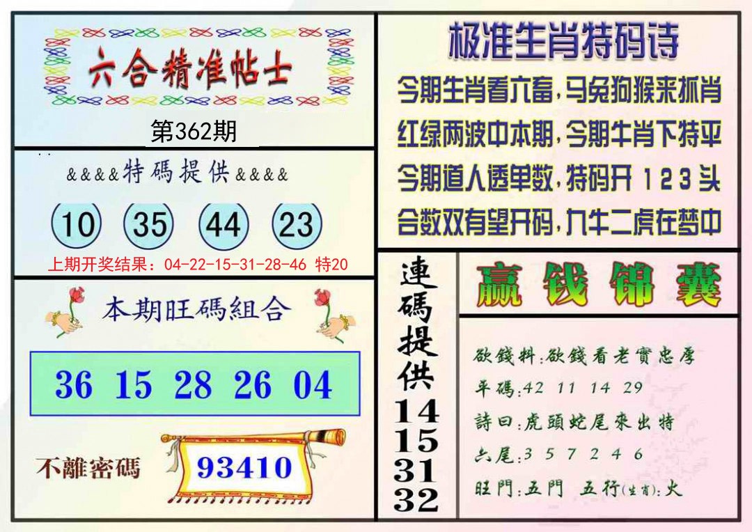 2024362期精准贴士