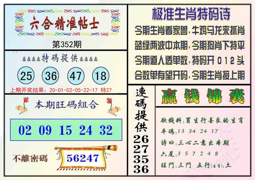2024352期精准贴士