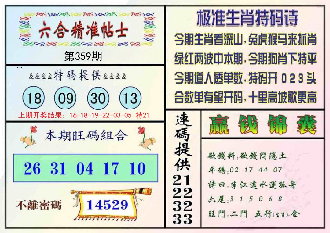 2024359期精准贴士