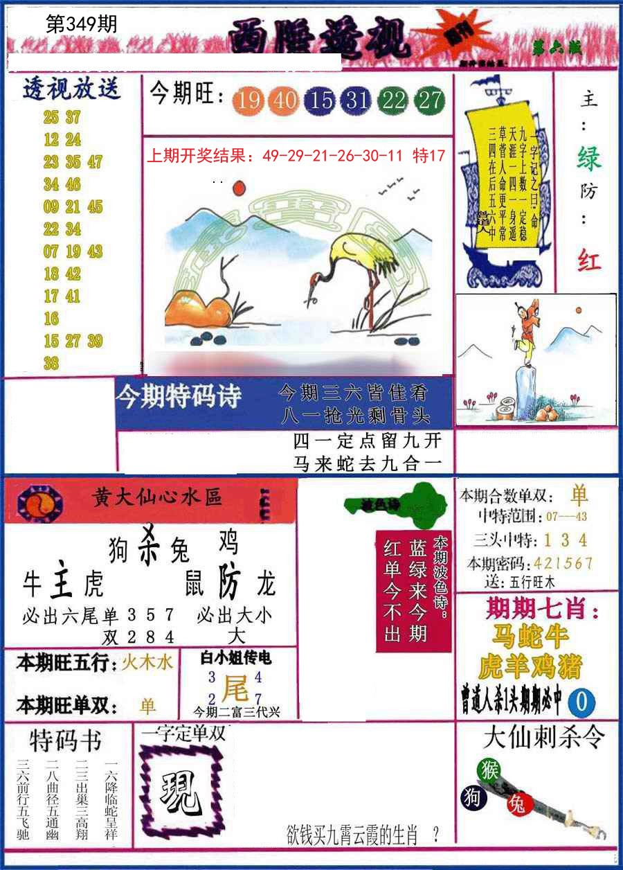 2024349期西陲透视