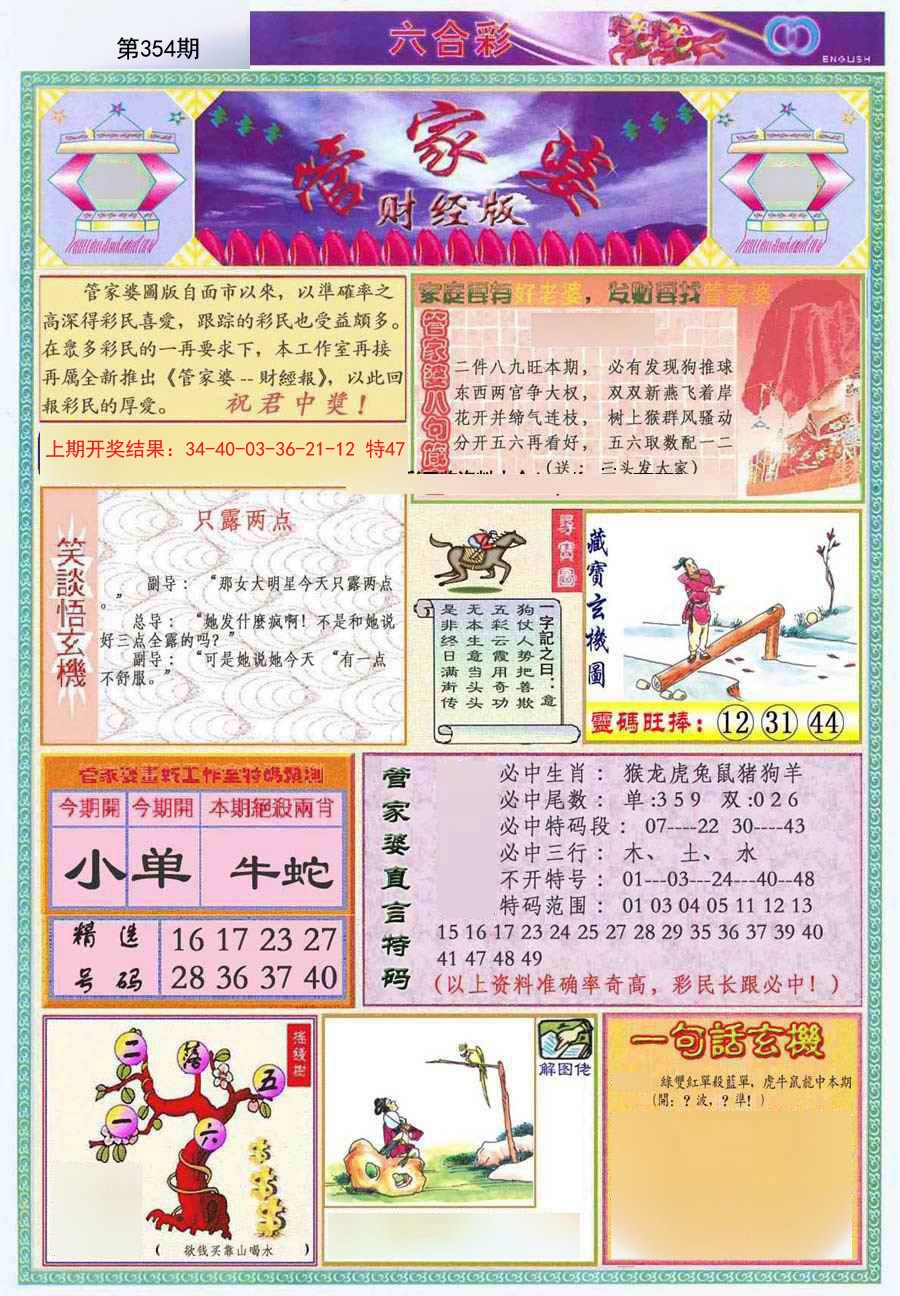 2024354期管家婆财经版