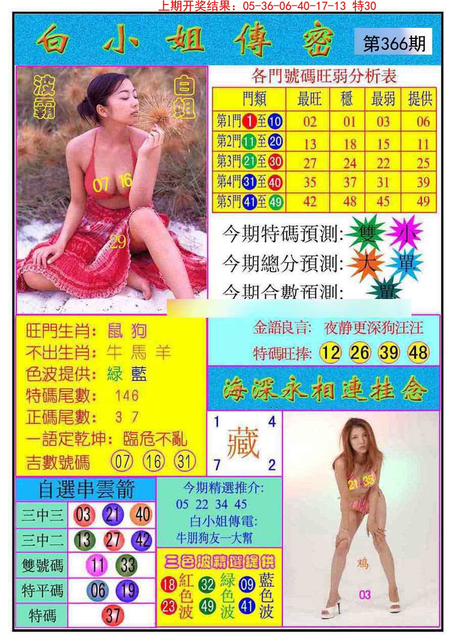 2024366期白小姐传密