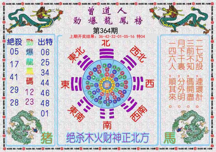 2024364期曾道人劲爆龙凤榜