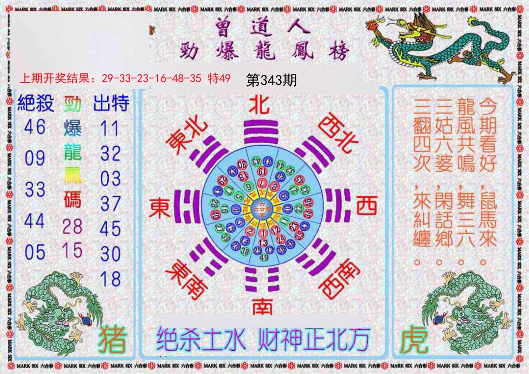 2024343期曾道人劲爆龙凤榜