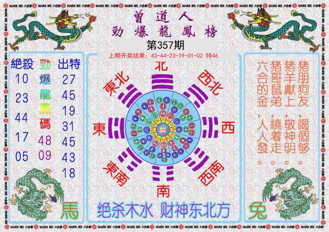 2024357期曾道人劲爆龙凤榜