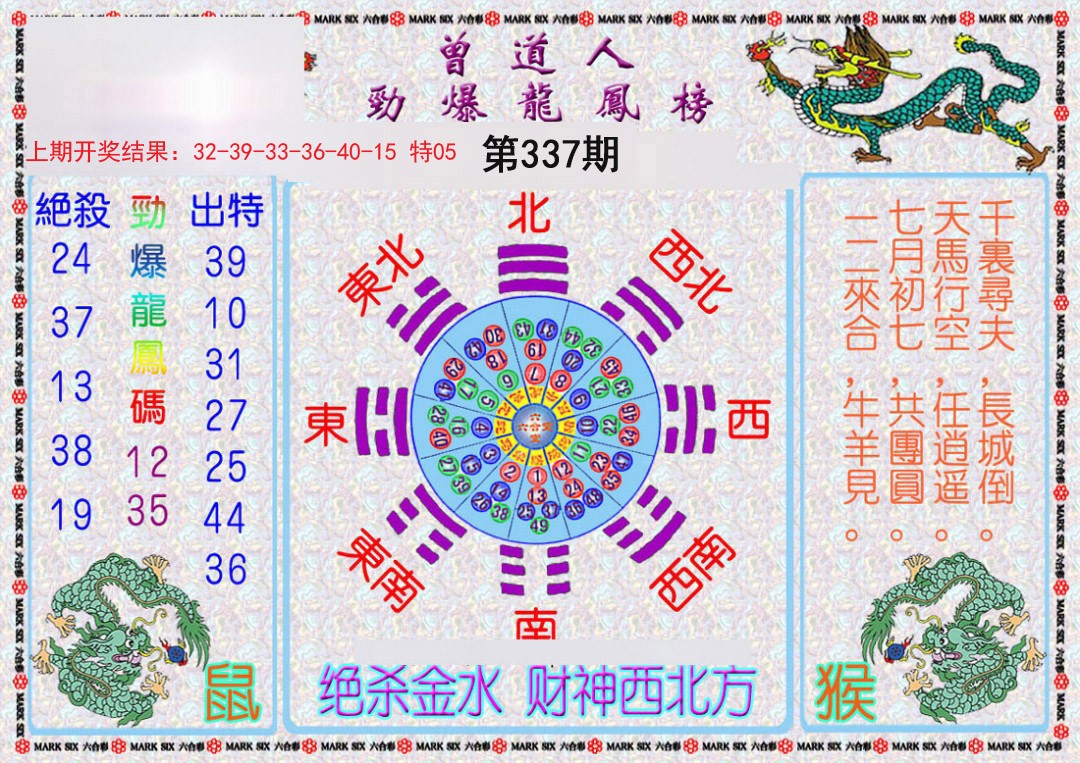 2024337期曾道人劲爆龙凤榜