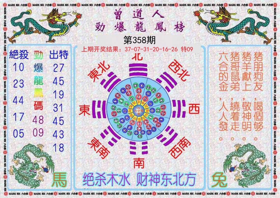 2024358期曾道人劲爆龙凤榜