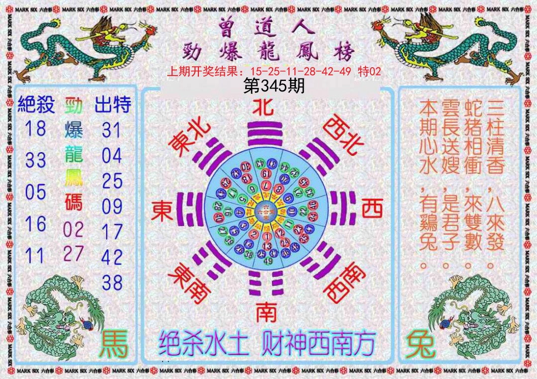 2024345期曾道人劲爆龙凤榜