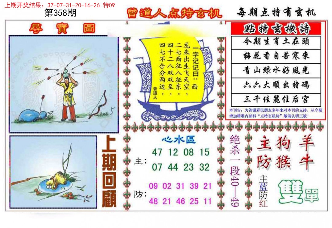 2024358期曾道人点特玄机