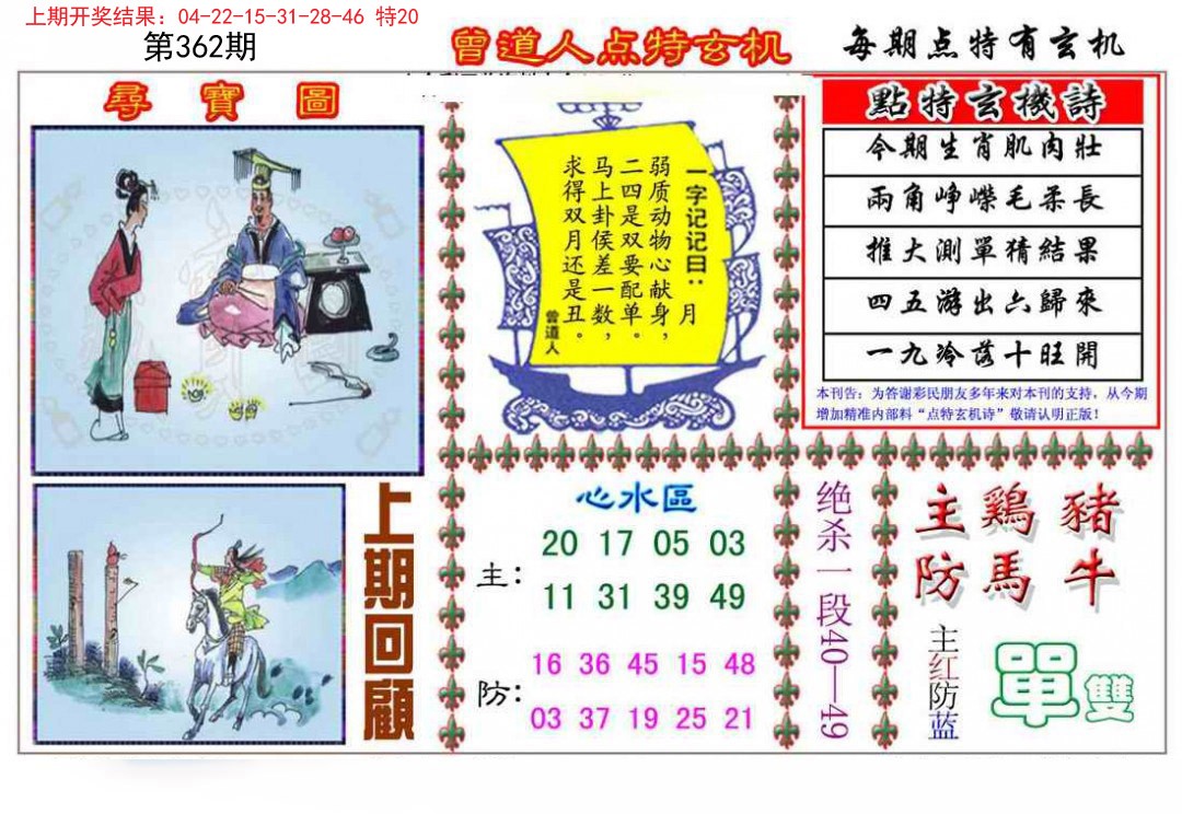 2024362期曾道人点特玄机