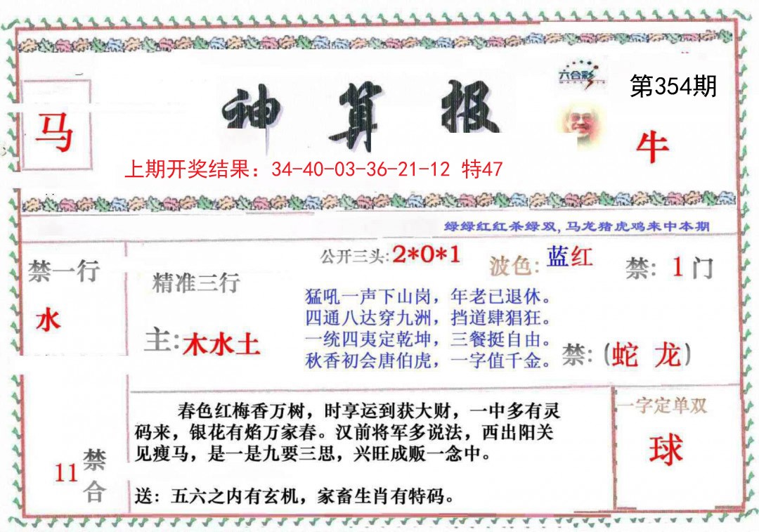 2024354期神算报