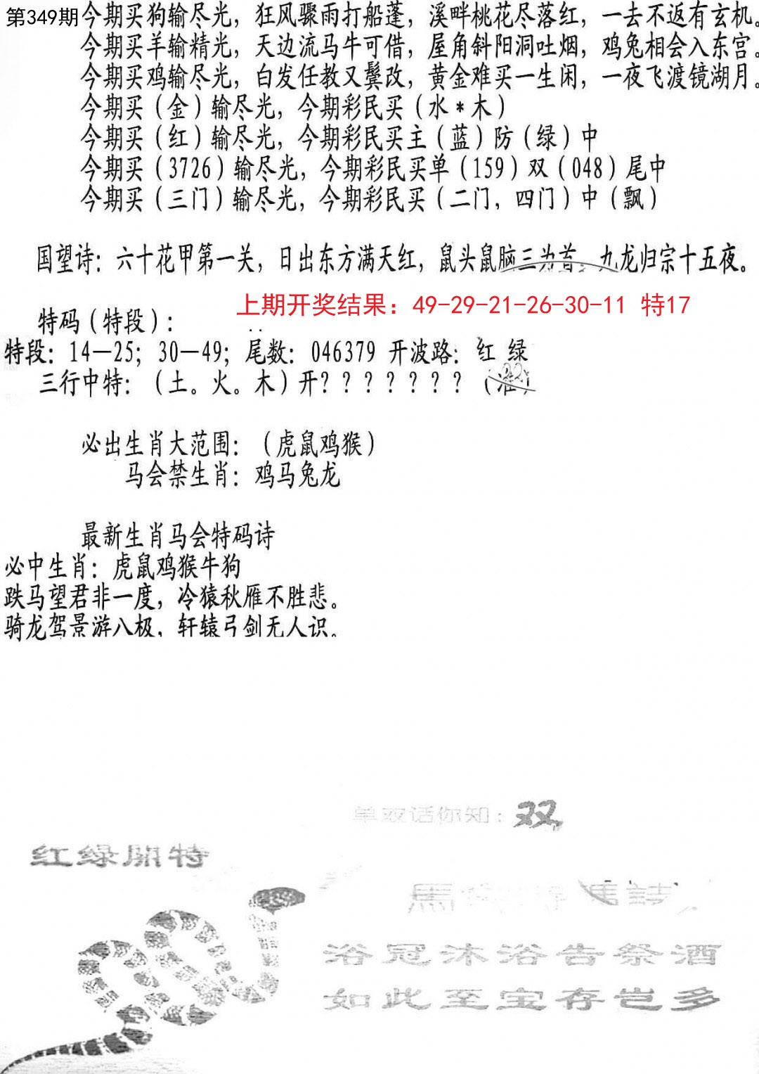 2024349期蛇报B