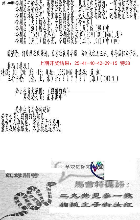 2024340期蛇报B