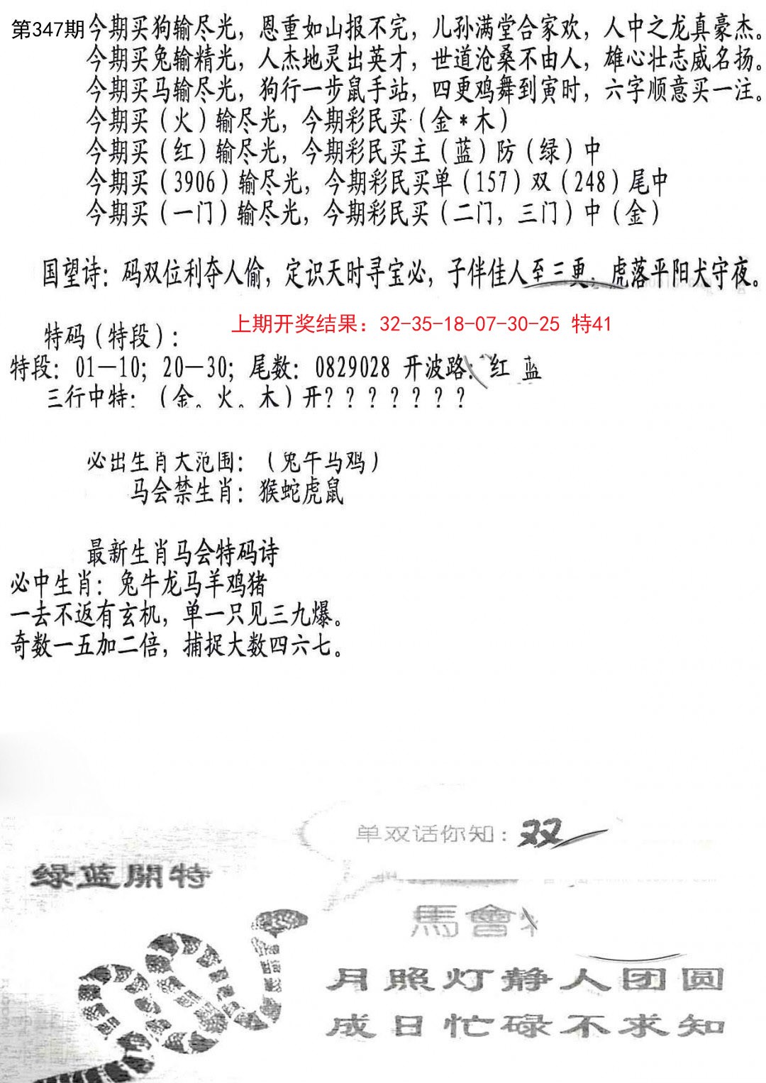 2024347期蛇报A