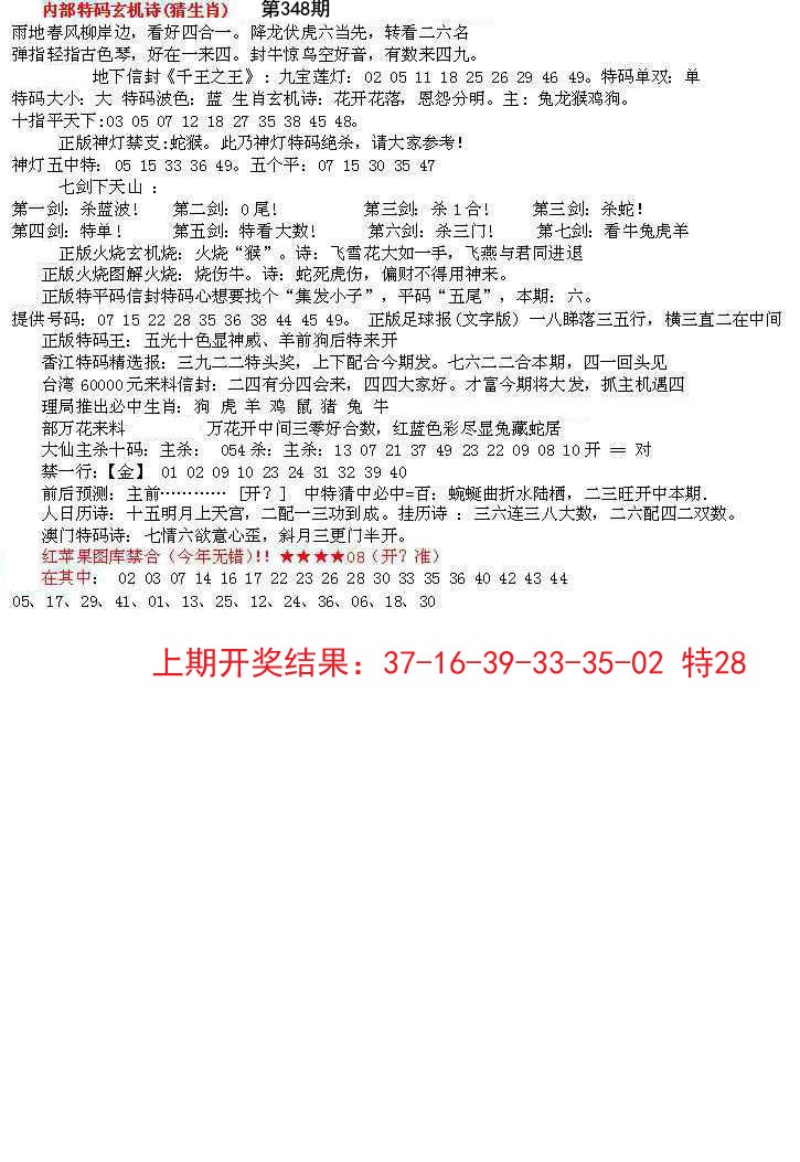 2024348期五星报B