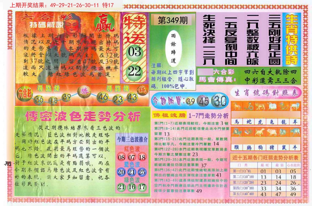 2024349期白小姐三点传密B