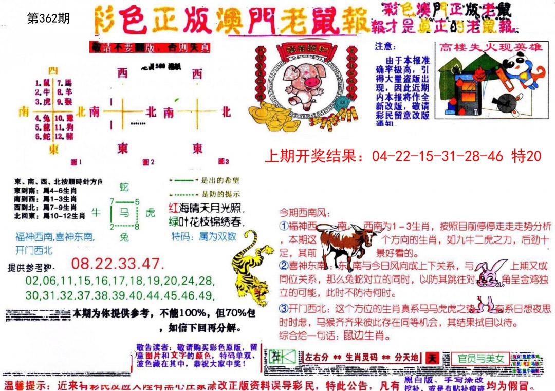2024362期彩色正版澳门老鼠报