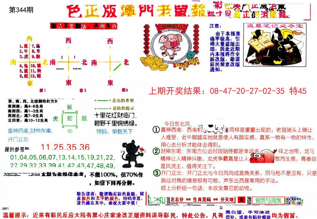 2024344期彩色正版澳门老鼠报