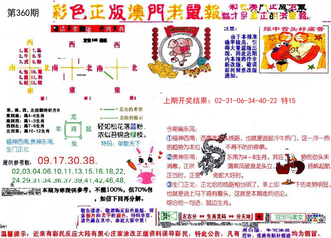 2024360期彩色正版澳门老鼠报