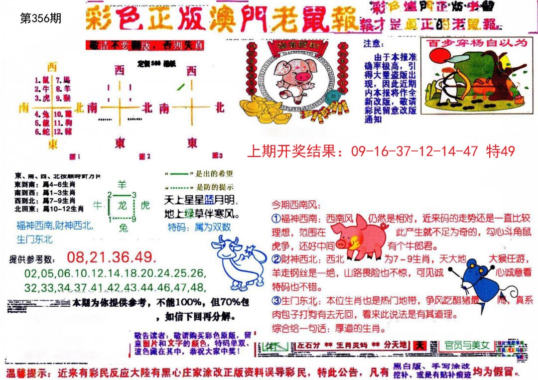 2024356期彩色正版澳门老鼠报