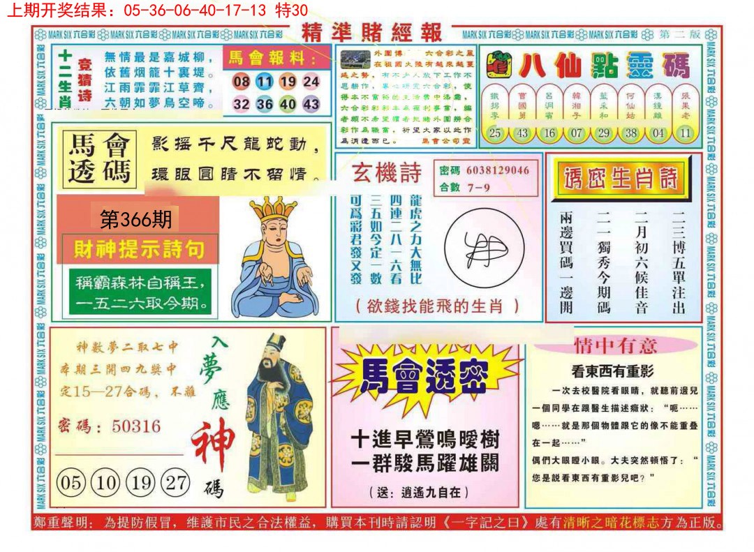 2024366期精准赌经报B