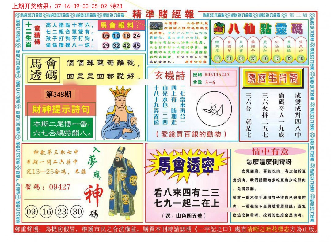2024348期精准赌经报B