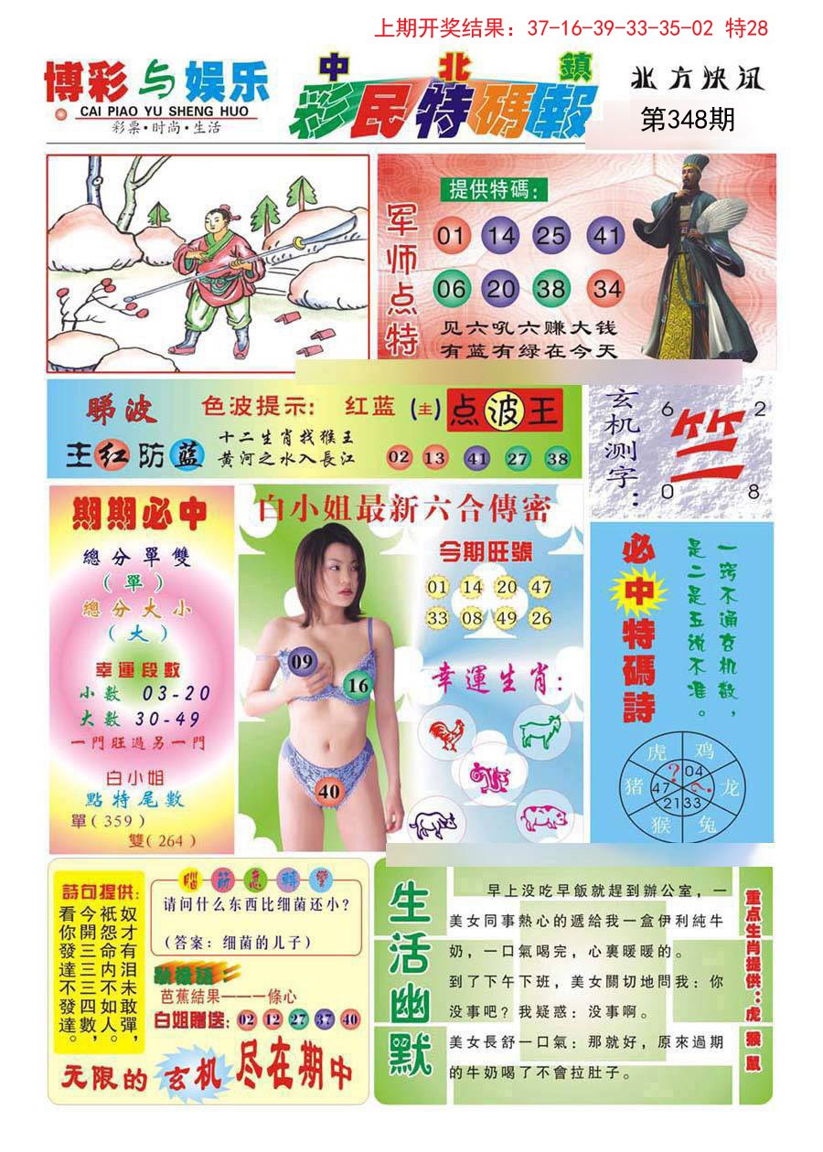 2024348期中北彩民特码报