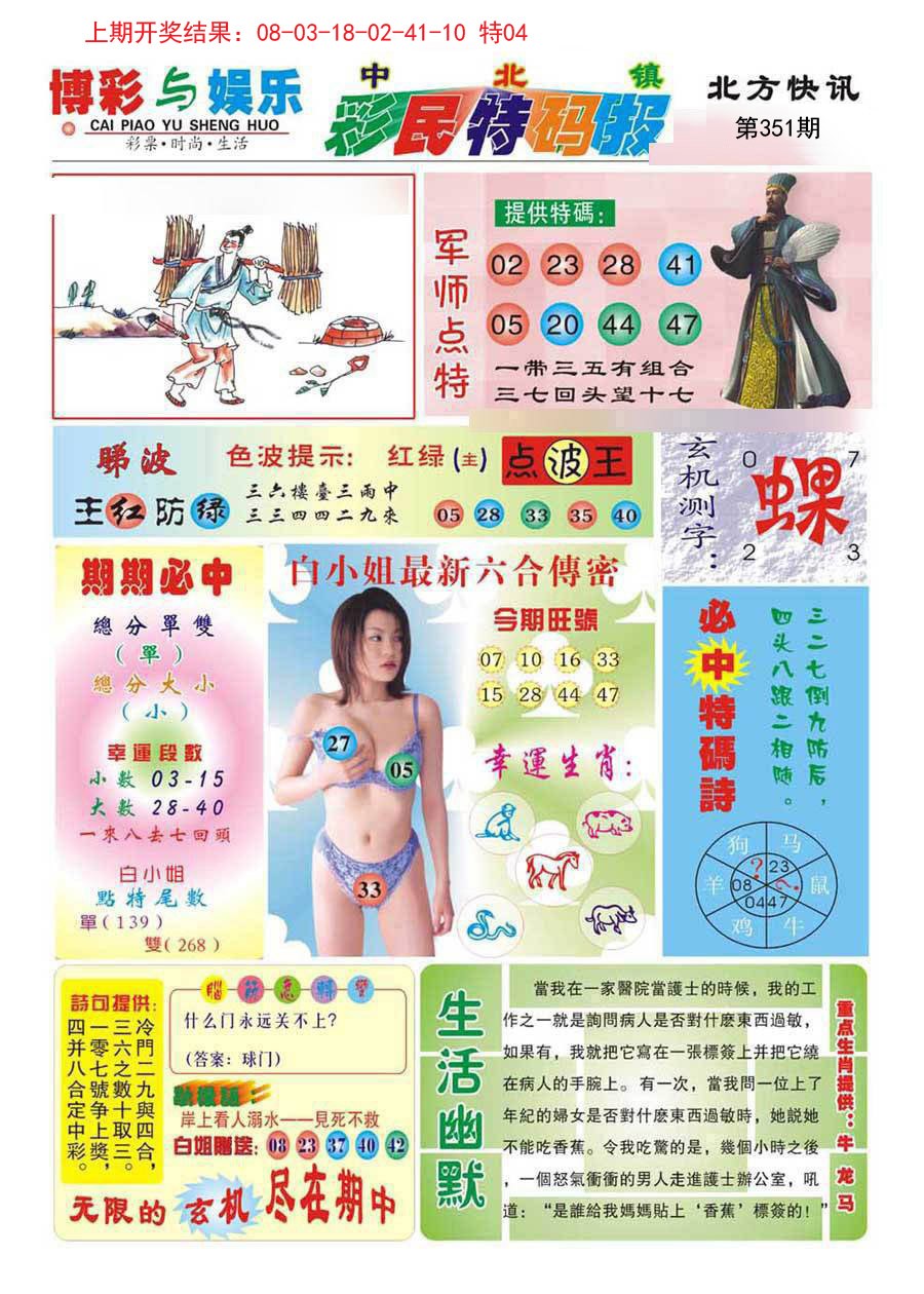2024351期中北彩民特码报
