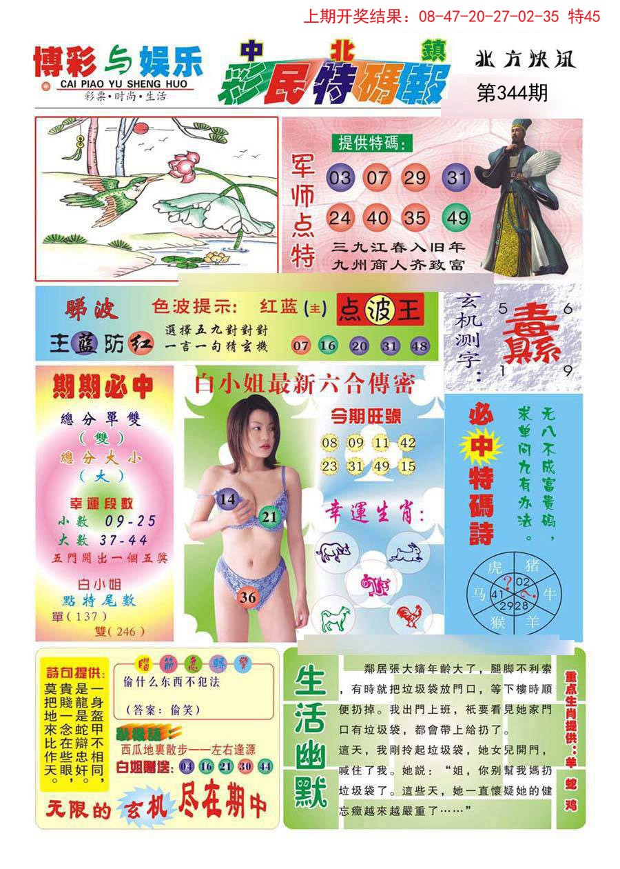 2024344期中北彩民特码报