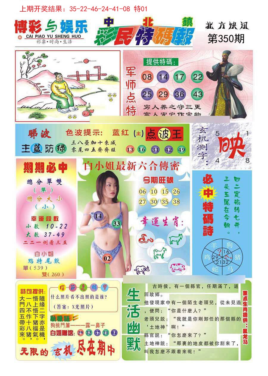2024350期中北彩民特码报