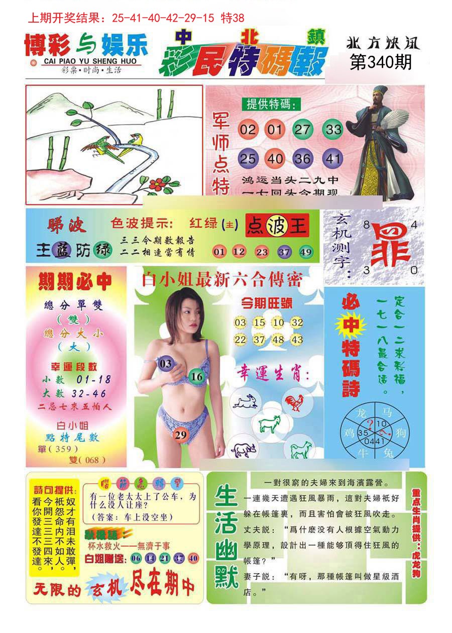 2024340期中北彩民特码报