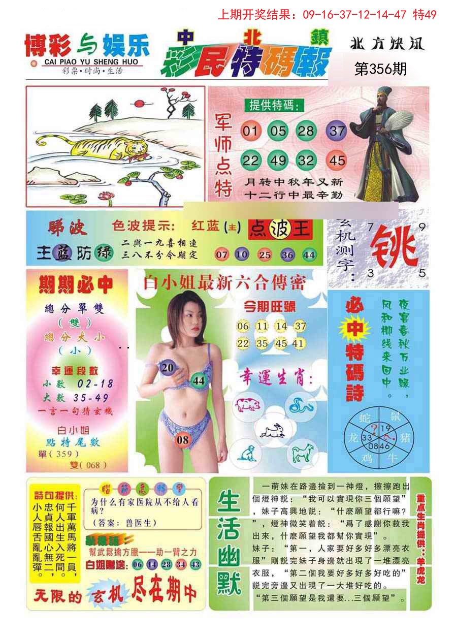 2024356期中北彩民特码报