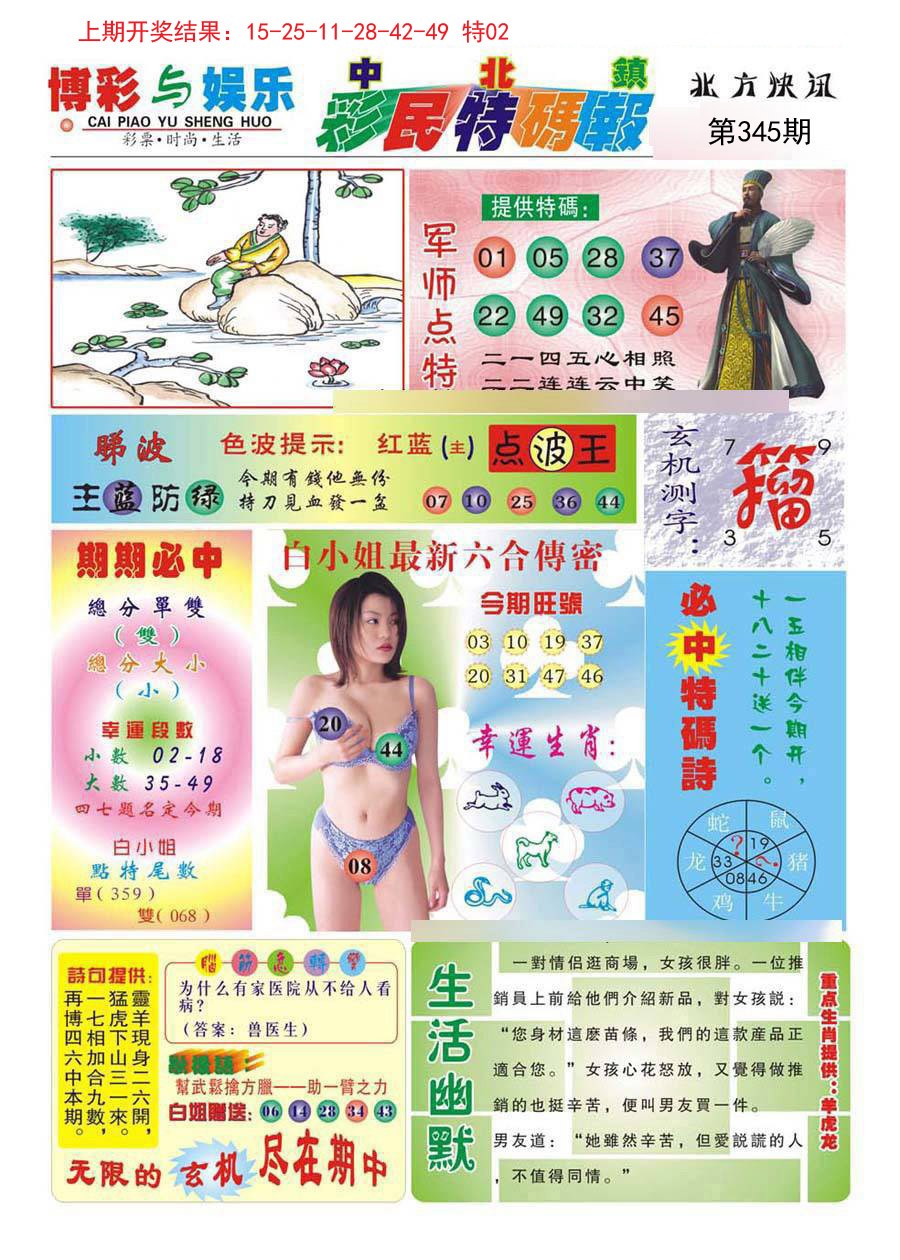 2024345期中北彩民特码报