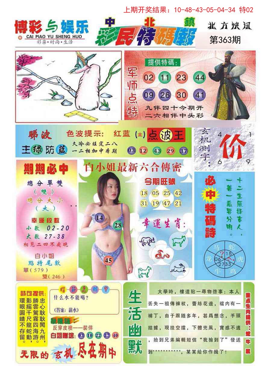 2024363期中北彩民特码报