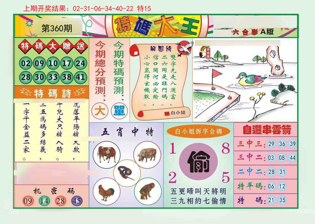 2024360期特码大王A