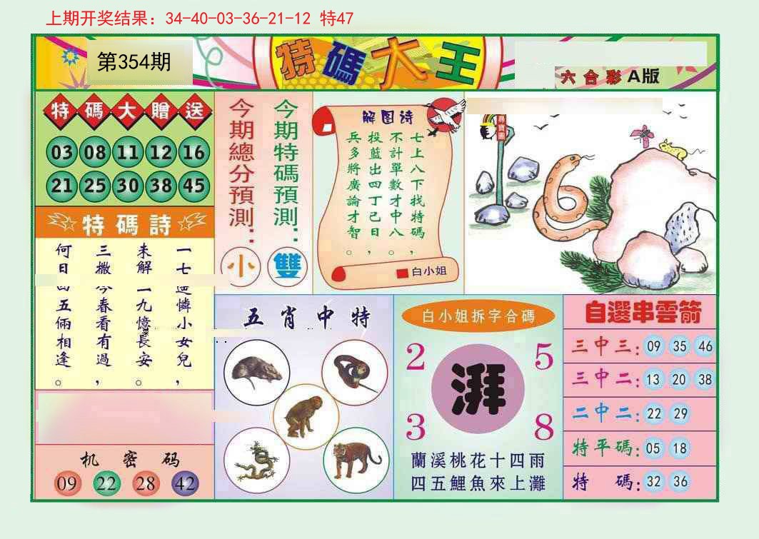 2024354期特码大王A