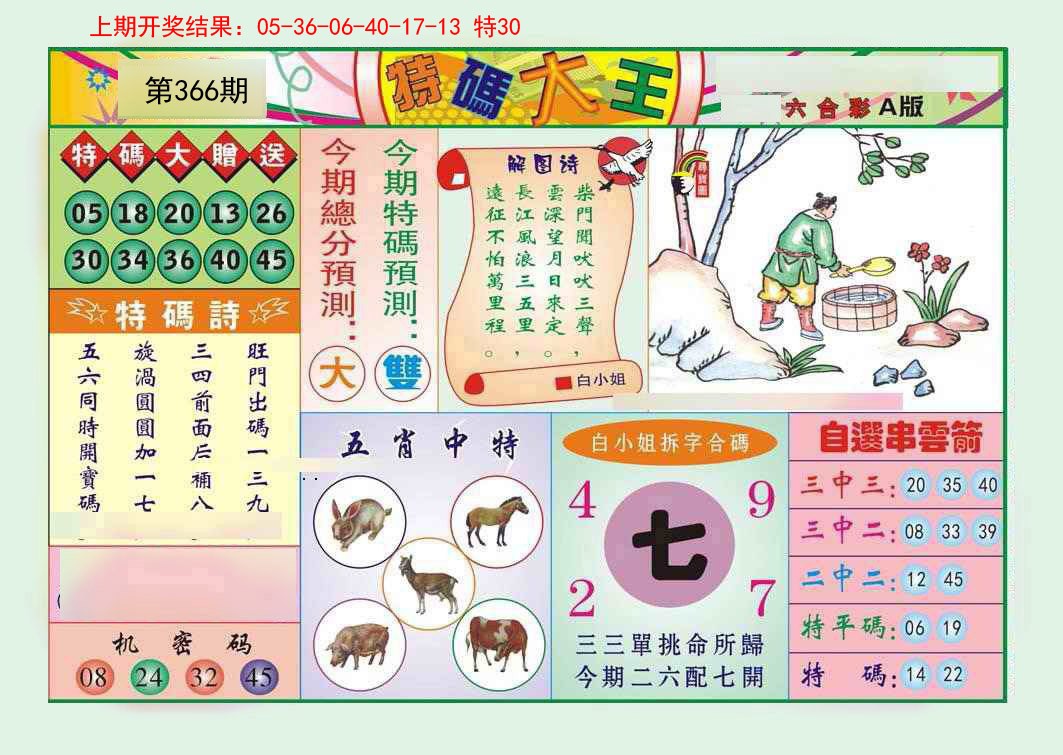 2024366期特码大王A