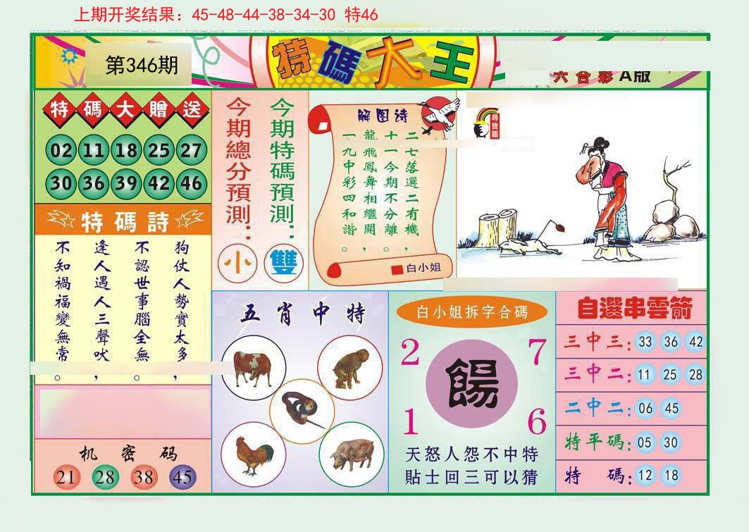2024346期特码大王A