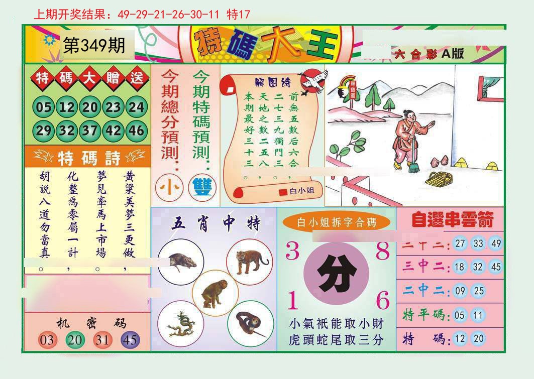 2024349期特码大王A