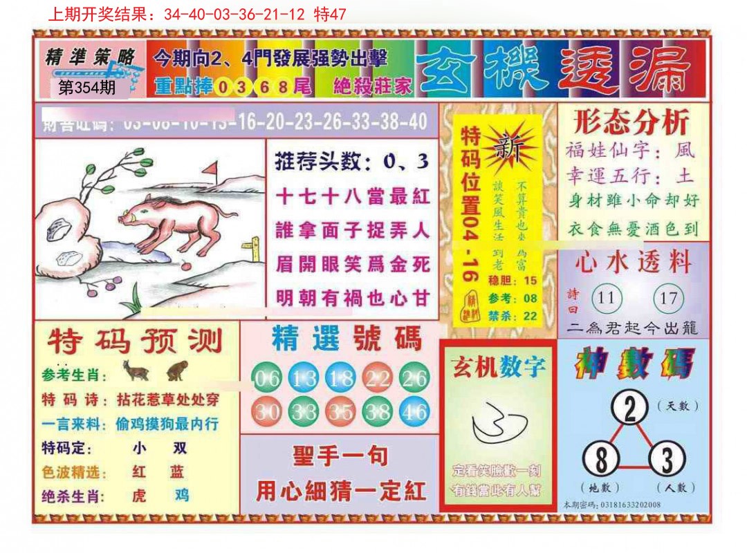 2024354期玄机透漏